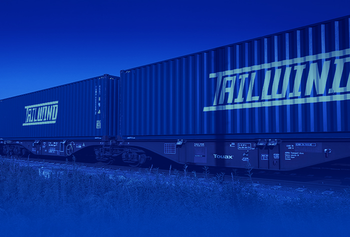 TAILWIND Shipping Lines container on rail – Flexible capacities for reliable supply chains.