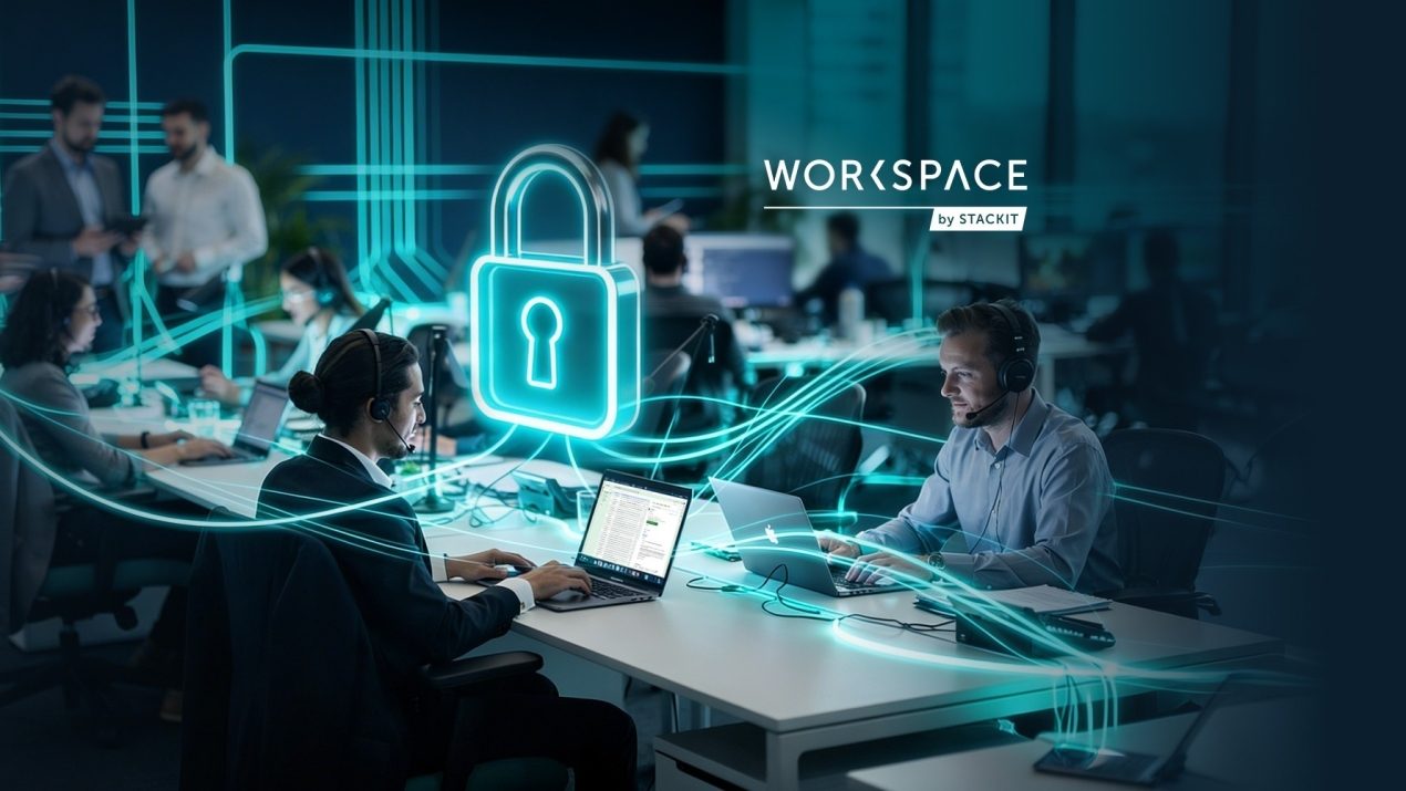 STACKIT Workspace Visual, employees sitting at their laptops