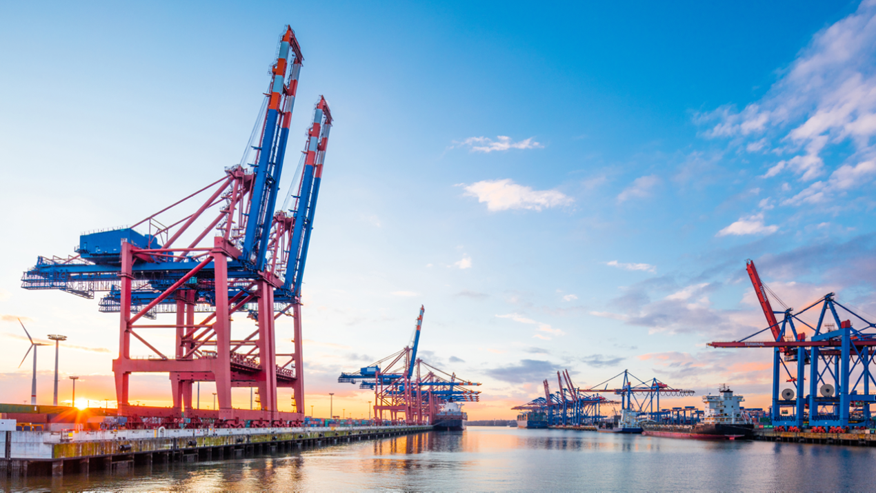 Hamburg Port und XM Cyber Logos