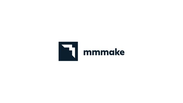 Der Hintergrund ist weiß und zeigt das Logo mmmake in dunkelblauer Farbe.