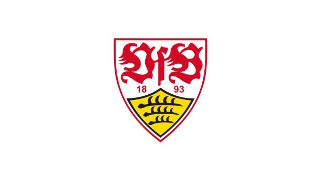 The coat of arms of VfB Stuttgart, showing a red "VfB" with the year "1893" above a yellow and black shield with three stag antlers.