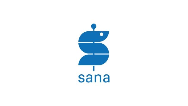 The Sana logo, showing the small blue word "sana" below a stylized blue "S" symbol.