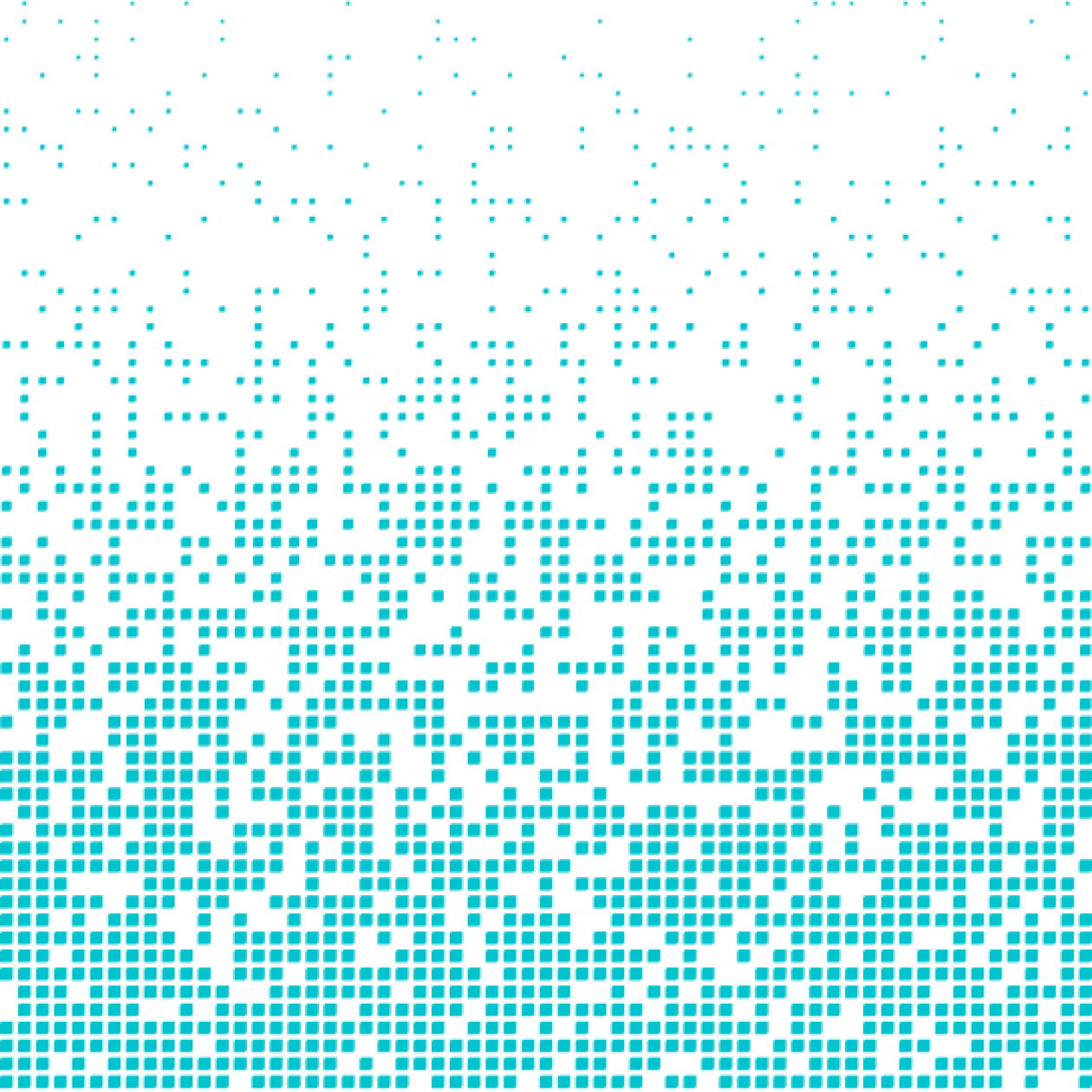 Graphical 'digits' gradient featuring square pixels in Digits Space Mint, fading out in density from bottom to top.