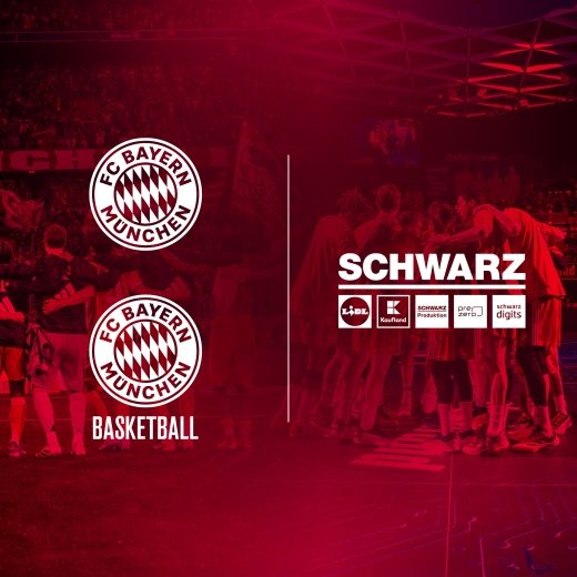 Logos von Schwarz Gruppe, FC Bayern und FC Bayern Basketball