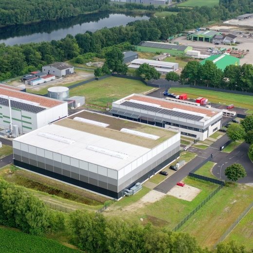 Exterior view of battery recycling facility in Meppen