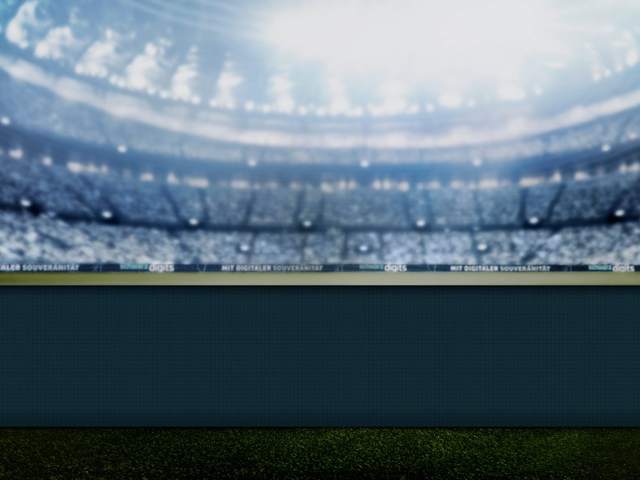 Innenansicht eines Fußballstadions.