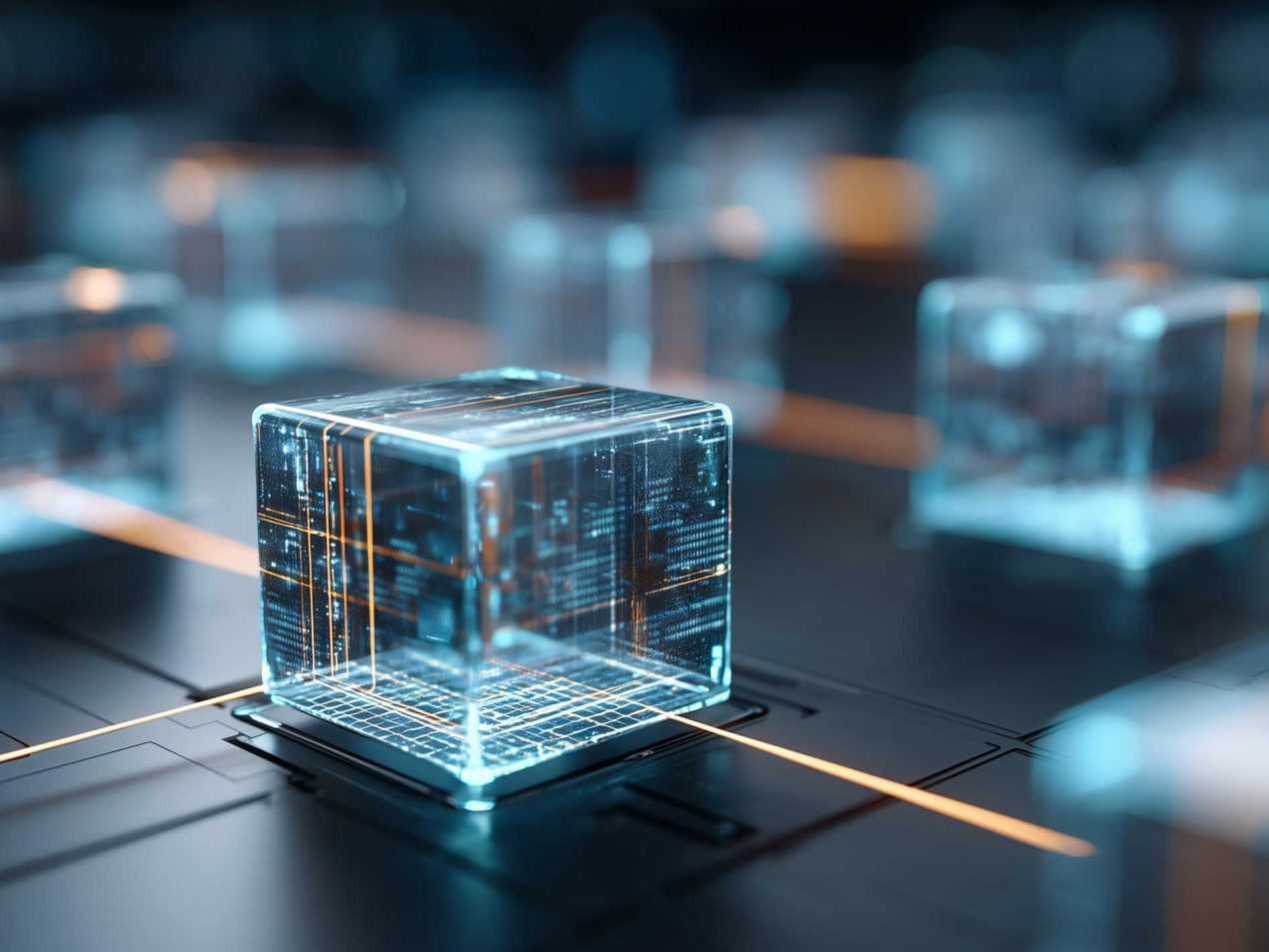 Abstrakte Darstellung eines globalen Datennetzwerks mit Verbindungen zwischen Punkten.