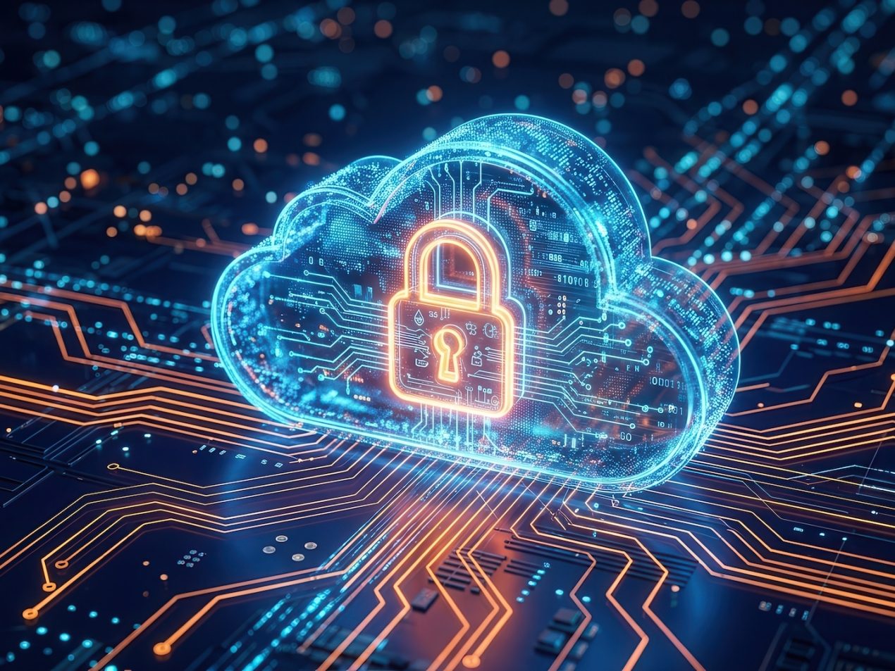 Digital cloud, secure and connected via data lines