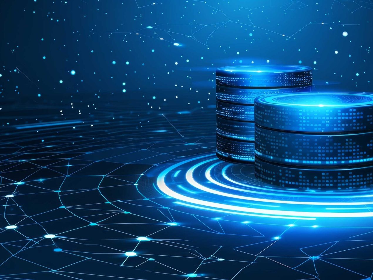 Zentrales Datenbank-Management und Datenspeicherung in einem digitalen Netzwerk