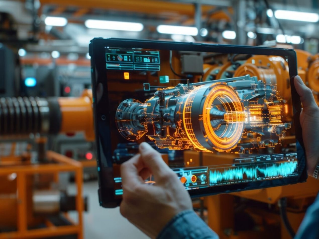 Industrie Fertigungsüberwachung am Tablet