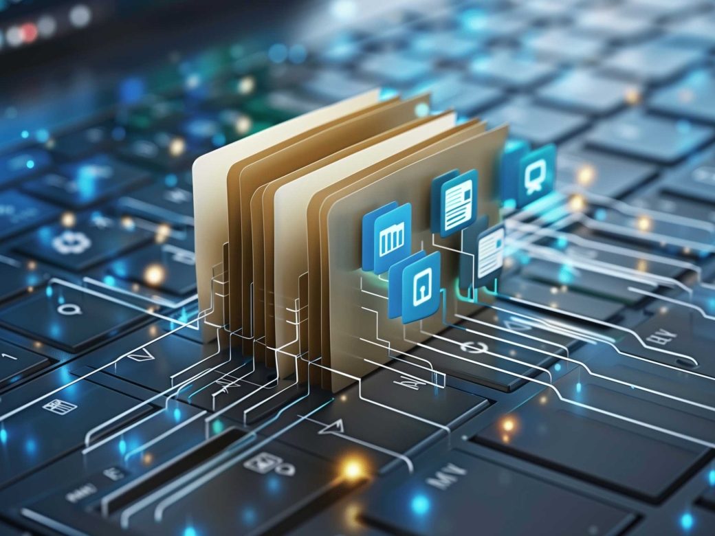 Digital archiving service and document management on a keyboard interface