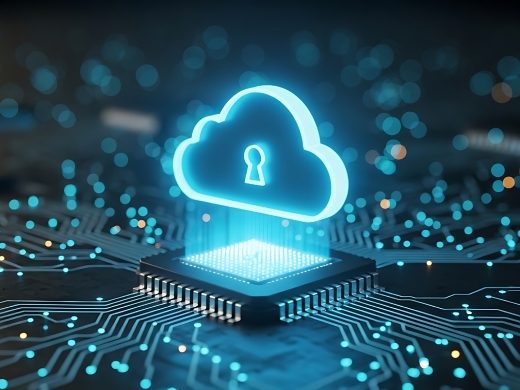 sicherer Computerchip mit Datenleitungen