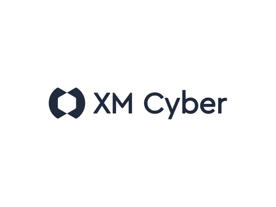 The background is white and shows the dark blue lettering "XM Cyber".