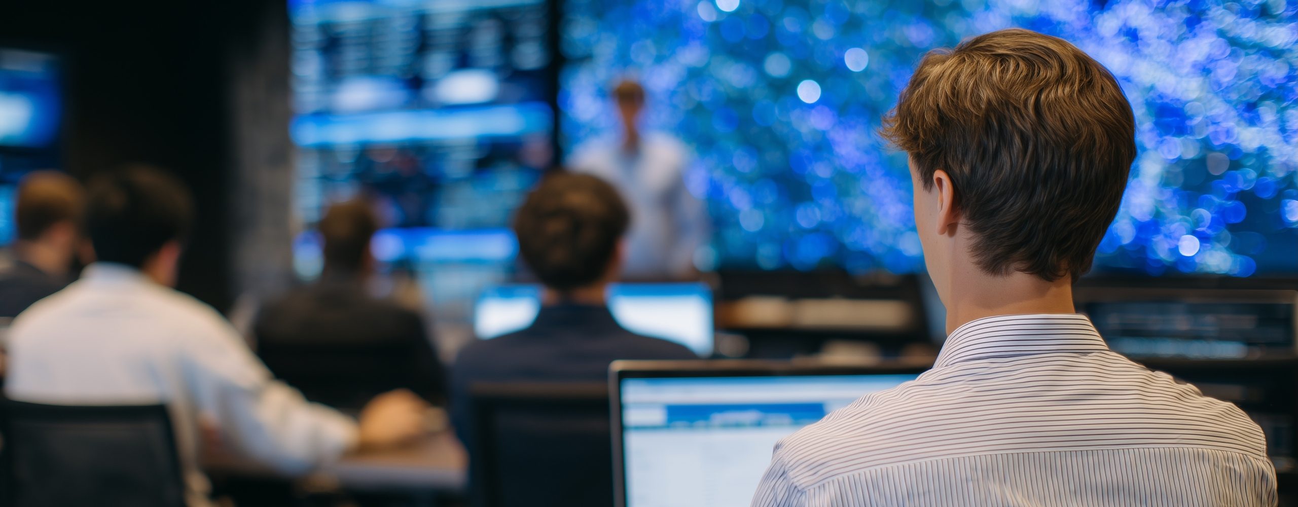 Employees in front of the laptop