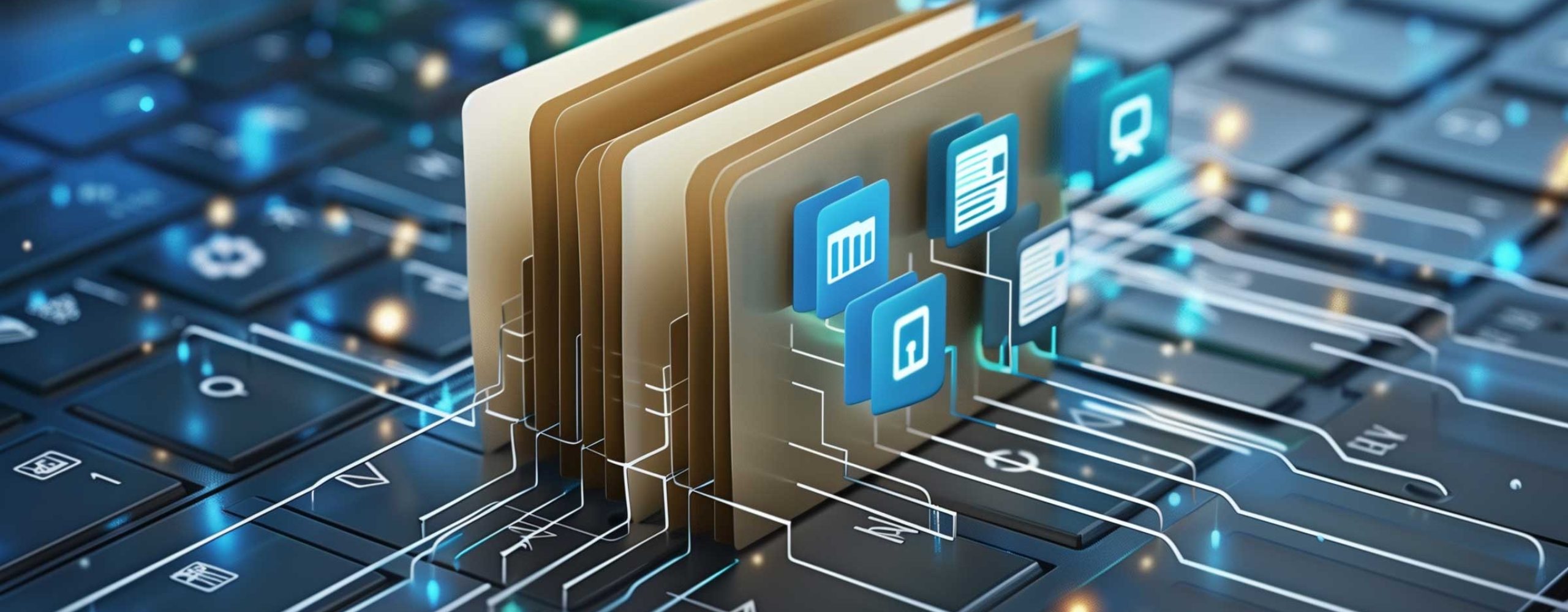 Digital archiving service and document management on a keyboard interface