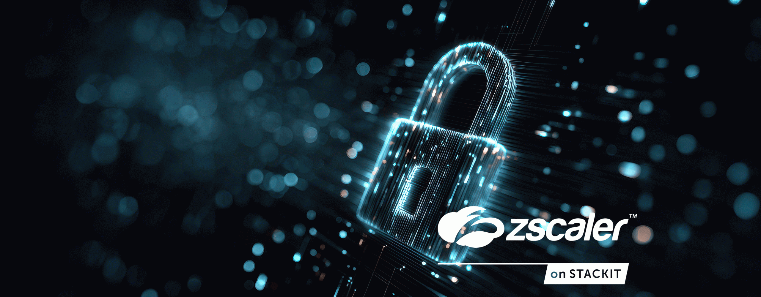 Leuchtendes digitales Vorhängeschloss-Symbol auf einem dunklen Platinen-Hintergrund mit blauen Bokeh-Effekten, symbolisiert Cybersicherheit, Datenverschlüsselung und Netzwerksicherheit.